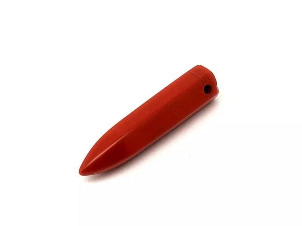 Jáspis vörös medál átfúrt csiszolt csúcs 35-45mm