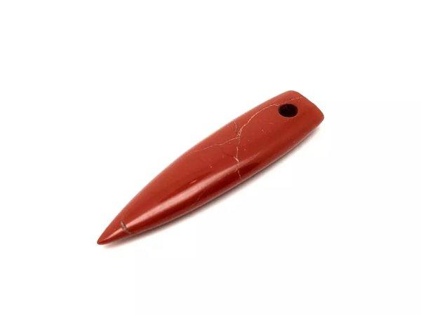 Jáspis vörös medál átfúrt nyílhegy 45-50mm