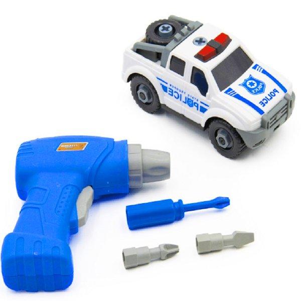 Szerelhető játék rendőrautó elemes
csavarozógéppel (BBJ)