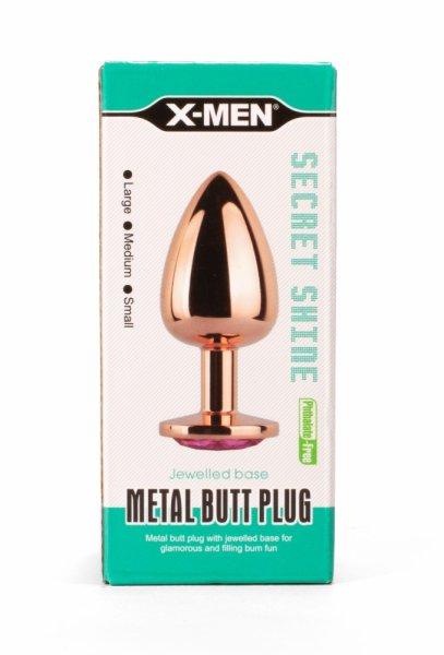  X-MEN Secret Shade Metal Butt Plug Rose S 