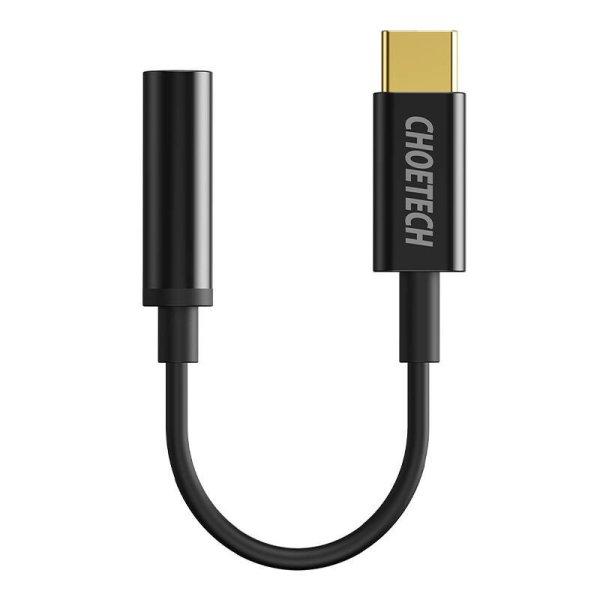 Adapter Choetech AUX003 USB-C 3,5 mm-es Audio Jack adapterhez (fekete)