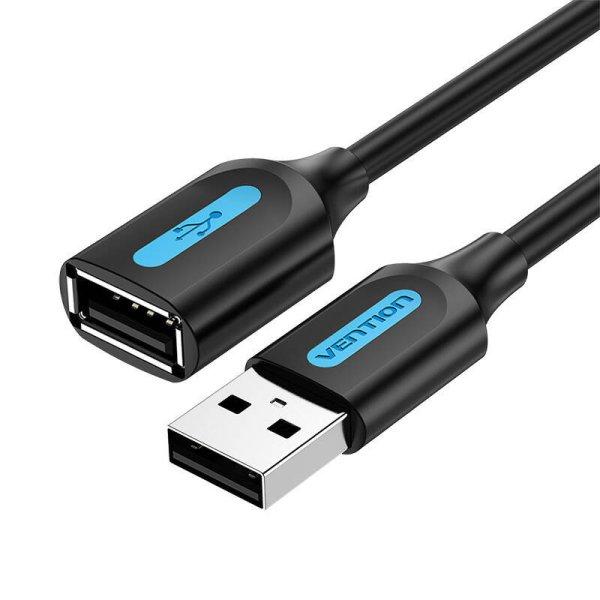 Vention USB-A dugaszoló USB-A port kábel, fekete, 0,5 m