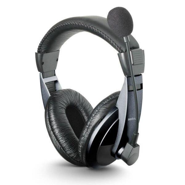 Astrum HS120 vezetékes 3,5mm jack fejhallgató állítható zajszűrős
mikrofonnal, fekete