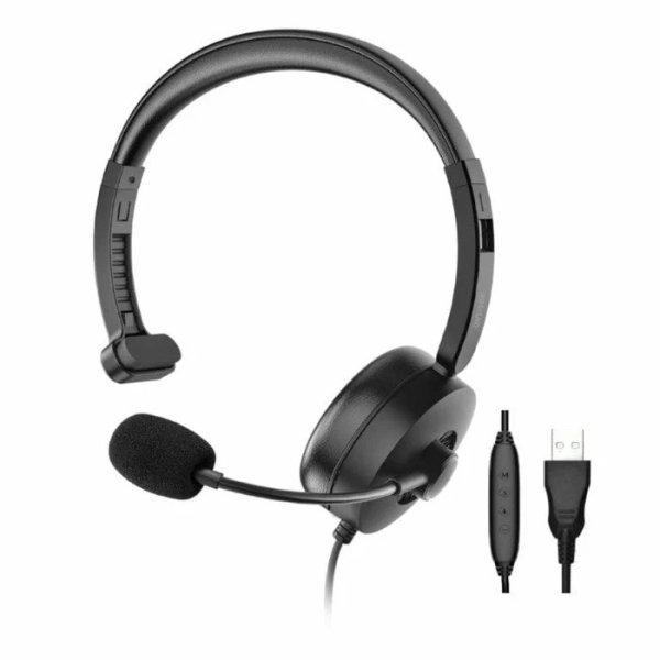 Astrum HU620 Call center vezetékes 3,5mm jack fejhallgató állítható
mikrofonnal, fekete