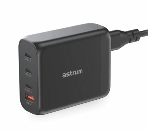 Astrum Pro PD140 univerzális hálózati töltő 3X Type-C 1X USB-A fekete 100W