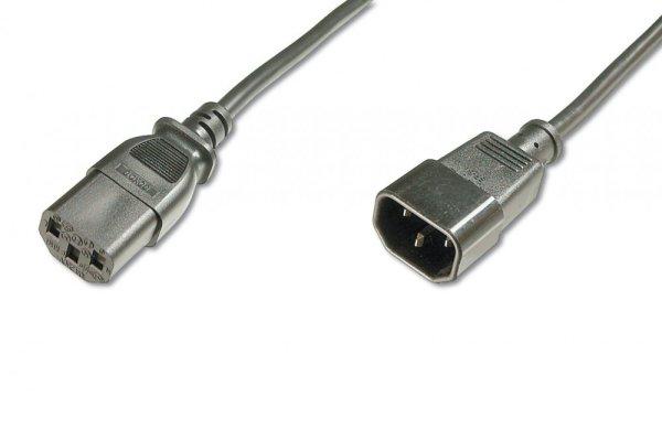 Assmann Power Cord extension cable, C14 - C13 1,8m Black