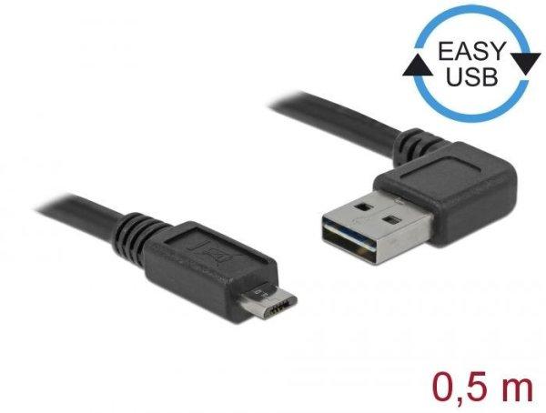 DeLock EASY-USB 2.0 Type-A male angled left / right > USB 2.0 Type Micro-B
male 0,5m cable