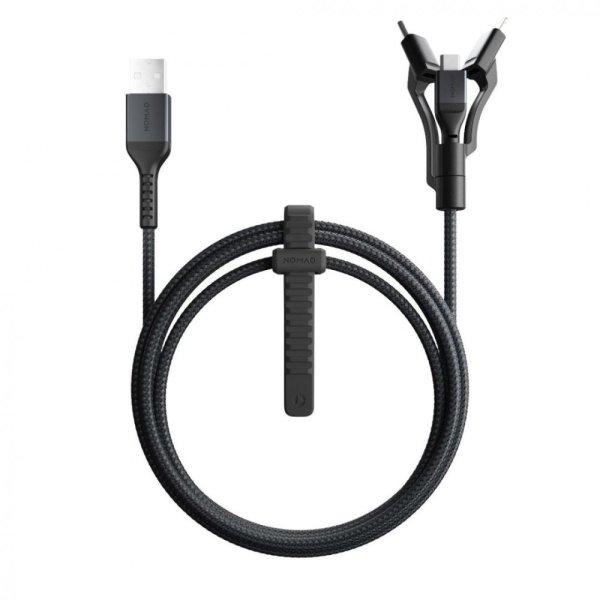 Nomad USB-A to USB-C/microUSB/Lightning male/male cable 1,5m Black
