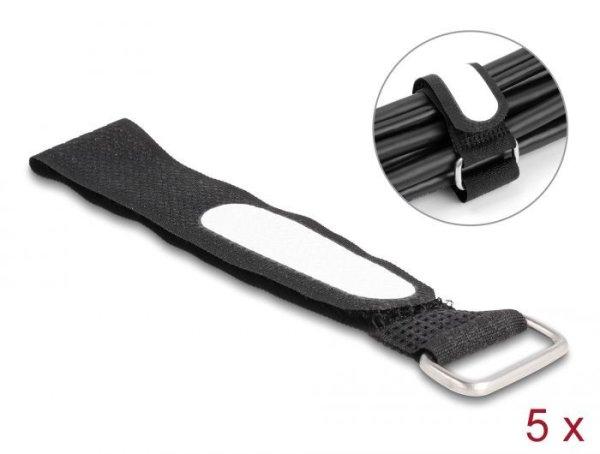 DeLock Hook-and-loop cable tie with loop and label tap L 203xW20mm 5 pieces
Black