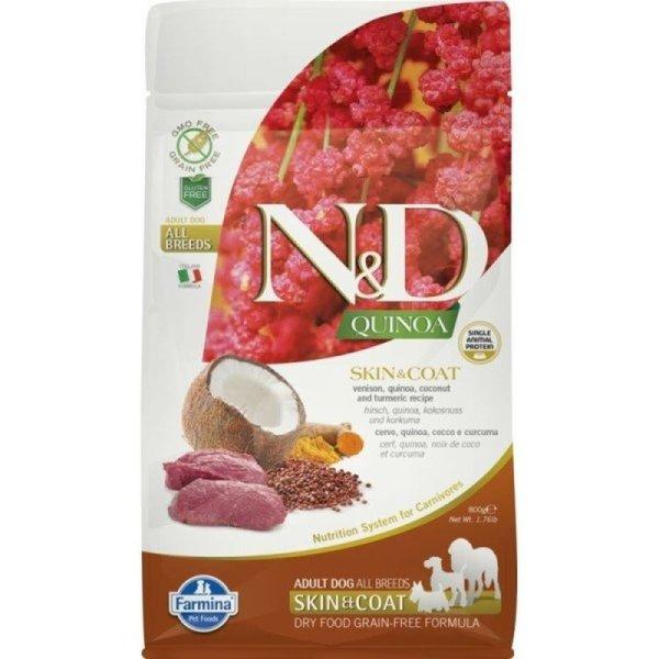 N&D Dog Quinoa Skin & coat vadhús & kókusz Adult mini 800g