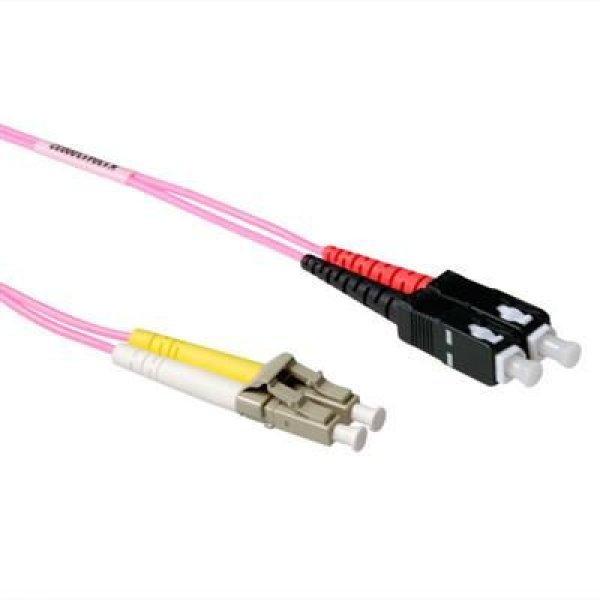 ACT LSZH Multimode 50/125 OM4 fiber cable duplex withLC and SC connectors 10m
Pink