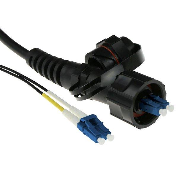ACT Singlemode 9/125 OS2 duplex fiber cable with LC and IP67 LC connectors 10m
Black