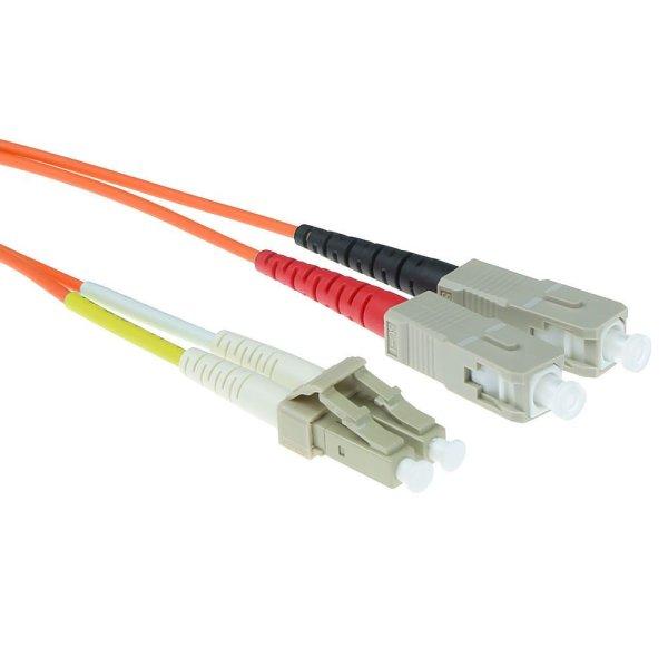 ACT LSZH Multimode 50/125 OM2 fiber cable duplex with LC and SC connectors 2m
Orange