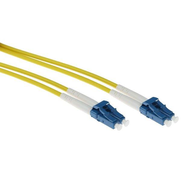 ACT Singlemode 9/125 OS2 duplex armored fiber cable with LC connectors 7m Yellow