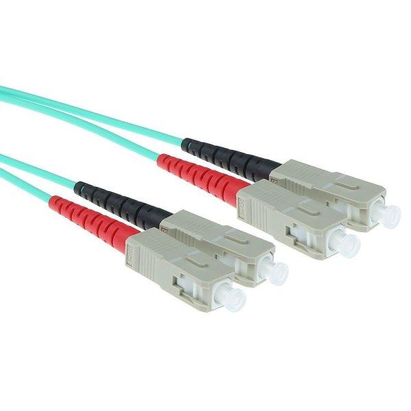 ACT LSZH Multimode 50/125 OM3 fiber cable duplex with SC connectors 5m Blue