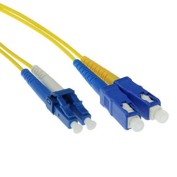 ACT LSZH Singlemode 9/125 OS2 fiber cable duplex with LC and SC connectors 7m
Yellow