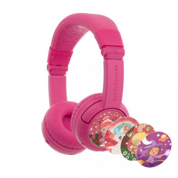 BuddyPhones Play+ Bluetooth Headset for Kids Pink