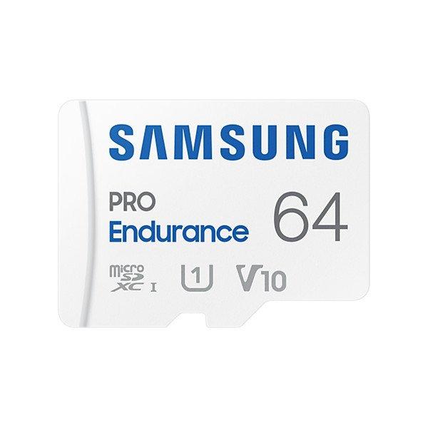 SAMSUNG Memóriakártya, PRO Endurance microSD kártya 64GB, CLASS 10, UHS-I
(SDR104), + SD Adapter, R100/W30