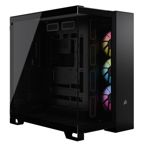 CORSAIR Ház iCUE LINK 6500X RGB, 3x iCUE LINK RX120 RGB Ventilátor,
Tápegység nélkül, Edzett Üveg, fekete