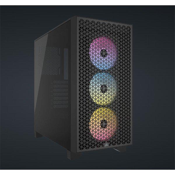 CORSAIR Ház 3000D RGB AIRFLOW, 3xAR120 RGB Ventilátorral, Tápegység
nélkül, Edzett Üveg, fekete