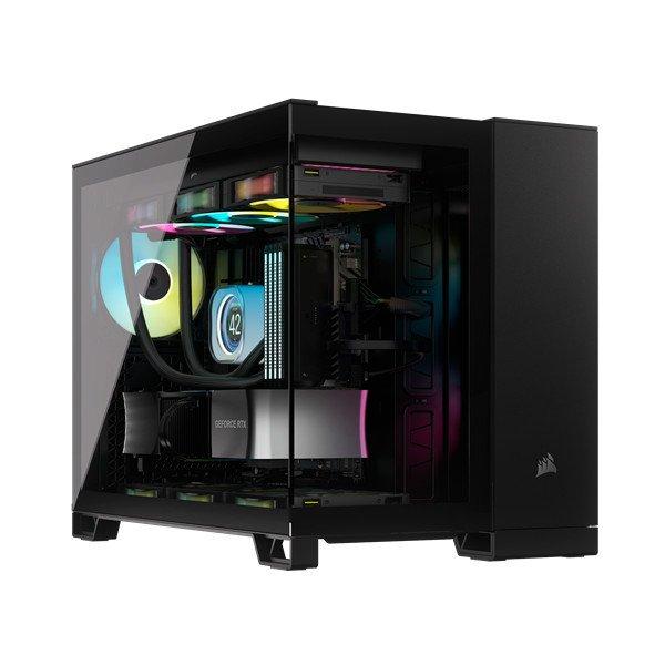 CORSAIR Ház iCUE LINK 2500X RGB, 2x RX120 RGB Ventilátor, Tápegység
nélkül, Edzett Üveg, fekete