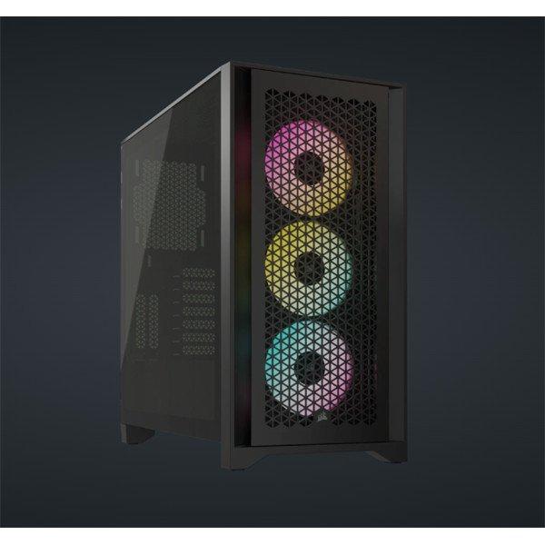 CORSAIR Ház iCUE 4000D RGB AIRFLOW, 3xAF120 RGB ELITE Ventillátorral +
Kontroller, Tápegység nélkül, Edzett Üveg, fekete