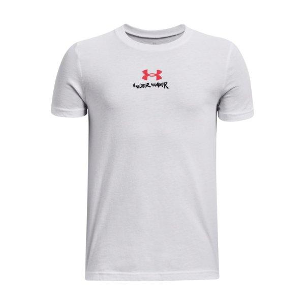 UNDER ARMOUR-UA SCRIBBLE BRANDED SS-WHT