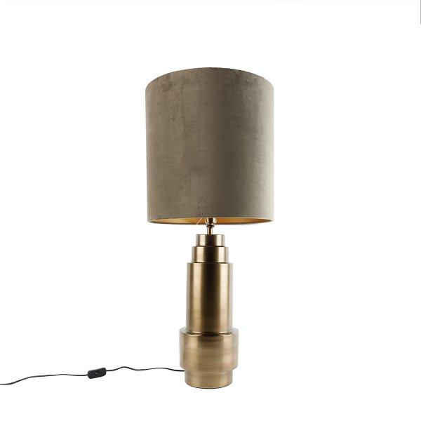 Asztali lámpa bronz bársony árnyékolóval, bézs színben arannyal, 40 cm -
Bruut