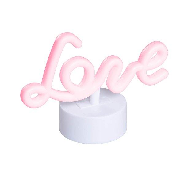 Neon tafellamp wit incl. LED - Liebe