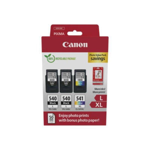 Canon 2db PG-540L (2x11ml) + 1db CL-541XL (1x15 ml) ( 2db fekete+ 1db színes )
EREDETI TINTAPATRON multipakk +50db GP501 10X15 FÉNYES fotópapír (kapacitás:
2X300 + 1x400 oldal)