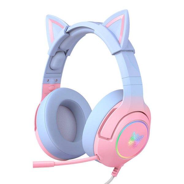 ONIKUMA K9 7.1 Gaming Headphones Pink and Blue