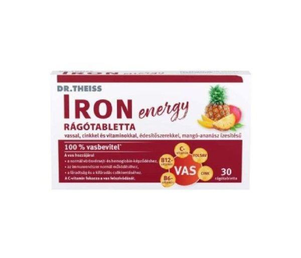 Dr.Theiss iron energy rágótabletta vassal, cinkkel és vitaminokkal
mangó-ananász ízben 30 db