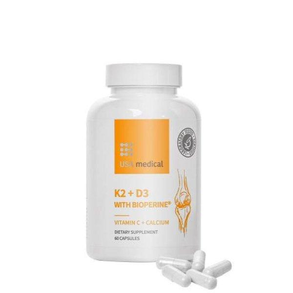 Usa Medical k2+d3 c-vitaminnal kapszula 60 db