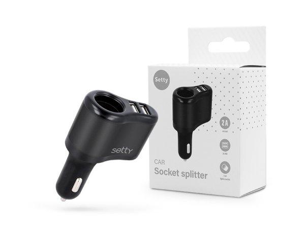 Setty szivargyújtó töltő adapter 2xUSB + szivargyújtó aljzattal - Setty
RGS-01 Car Socket Splitter - fekete