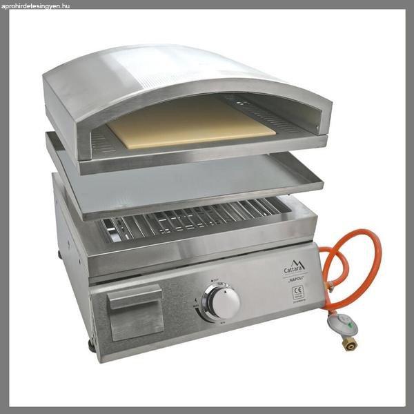 Cattara NAPOLI asztali gázgrill + pizza sütő + grilllap 14101