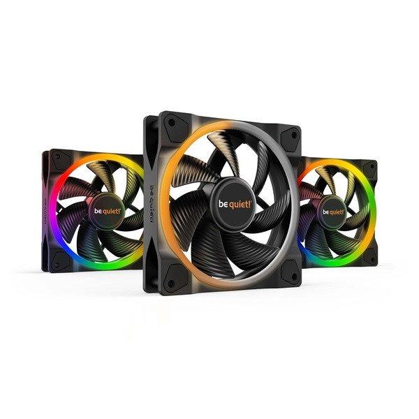 Be Quiet! Cooler 12cm - LIGHT WINGS 120mm PWM Triple-Pack (RGB, 1700rpm, 20,6dB,
fekete)