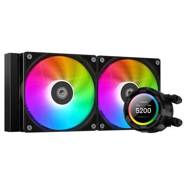 ID-Cooling CPU Water Cooler - Space SL240 XE (25dB; max. 129,39 m3/h; 2x12cm,
A-RGB LED, fekete)