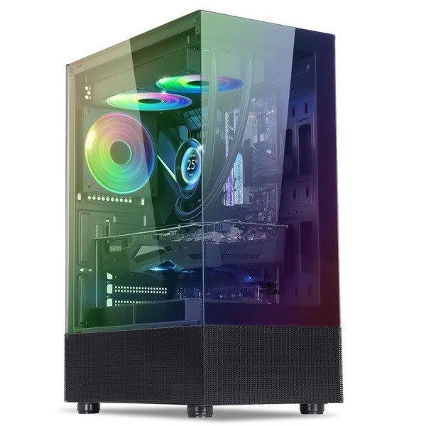 Spirit of Gamer Számítógépház - SPECTRA Black (fekete, ablakos, 3x12cm
ventilátor, alsó táp, ATX, 1xUSB3.0, 2xUSB2.0)