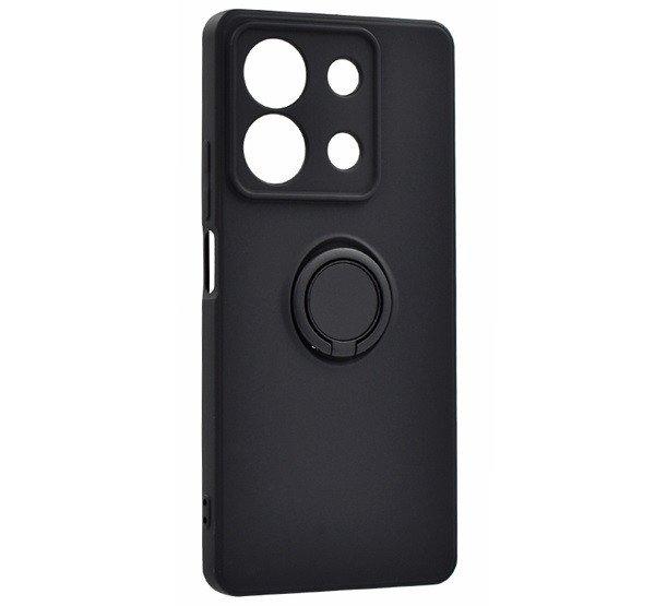 Szilikon telefonvédő (tartógyűrű, mikrofiber plüss belső, mágneses,
kameravédő) FEKETE Xiaomi Redmi Note 13 5G