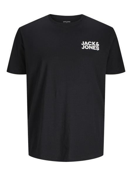 Jack&Jones PLUS Férfi póló JJELOGO Regular Fit 12158505 Black 6XL