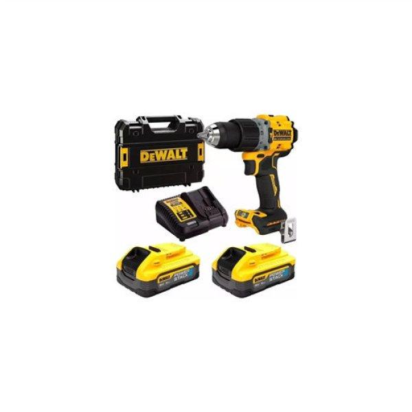 DeWalt 18V XR Szénkefementes ütvefúró-csavarozó POWERSTACK 2x5Ah+töltő