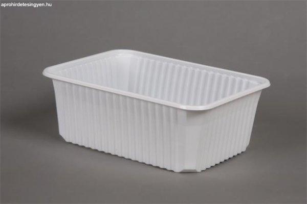 Ételtároló doboz, műanyag, szögletes, mikrózható, 1000 ml, 50 db,
"Varia", fehér
