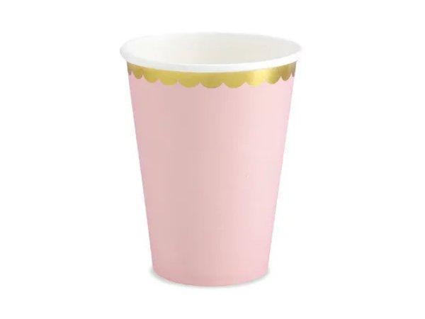 PartyDeco pohár, papír, babarózsaszín, 220 ml, 6db