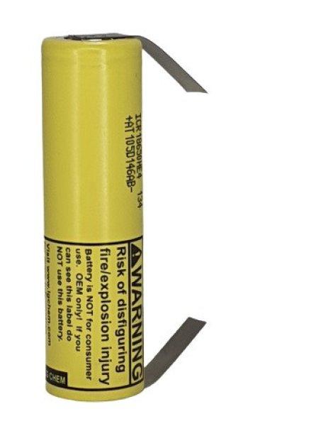 ** 18650-HE4 Li-ion 3,7V ipari akku 2500 mAh high-drain 20A "U"
forrfüllel