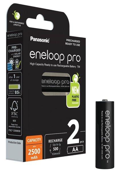 Panasonic ENELOOP PRO BK-3HCDE/2BE AA 2500mAh Ni-MH akkumulátor 2db/csomag