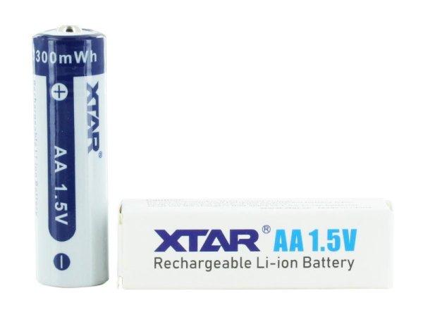 XTAR 14500 ( AA) 1.5V-OS 2000 mAh (3300 mWh) LITHIUM AKKU VÉDELEMMEL