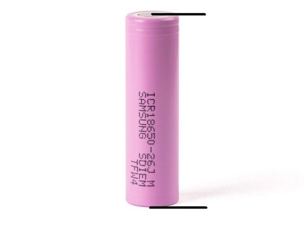 SAMSUNG ICR18650-26J Li-ion 3,7V ipari akku 2600 mAh "U" forrfüllel