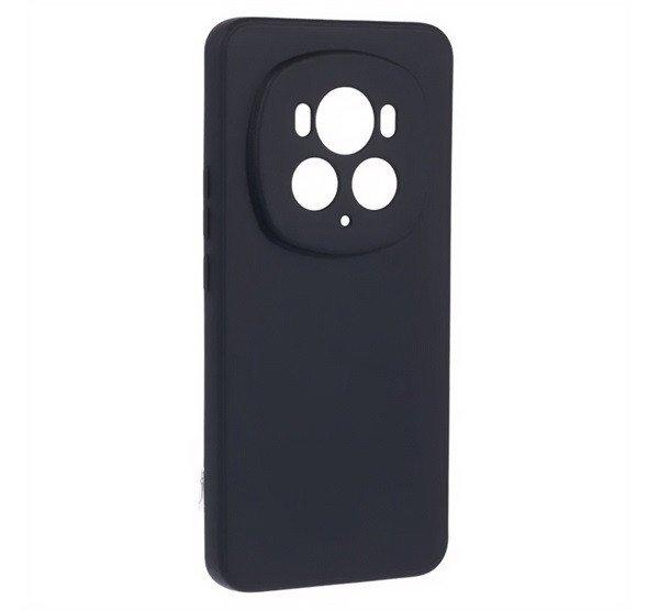 Szilikon telefonvédő (matt, mikrofiber plüss karcolásmentesítő belső,
prémium) FEKETE Honor Magic6 Pro 5G