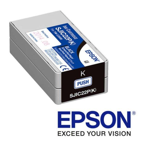 EPSON SJIC22P(K) C3500 EREDETI tintapatron FEKETE 32,6ml