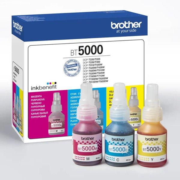 Brother BT5000CL (3X~5000 oldal) CMY (cián+magenta+sárga) eredeti
tintatartály csomag